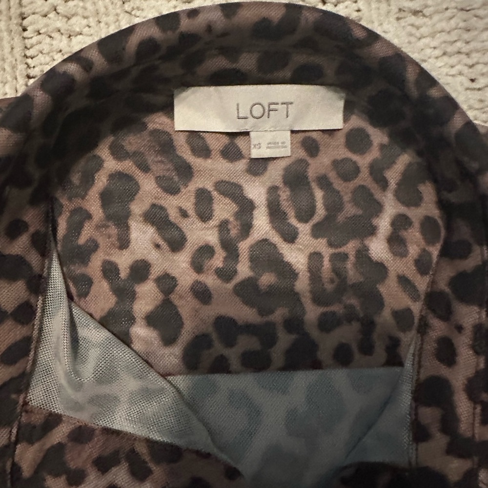 Loft Leopard Print Button Down - image 3